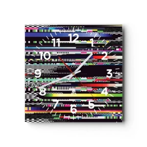 Ceas de perete - Ceas pe sticlă - Imaginea controlată a realității - 30x30 cm