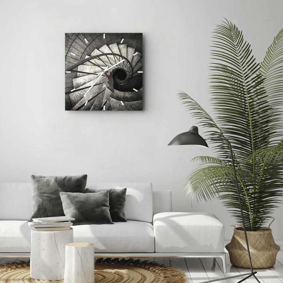 Ceas de perete - Ceas pe sticlă - În sus și în jos - 40x40 cm