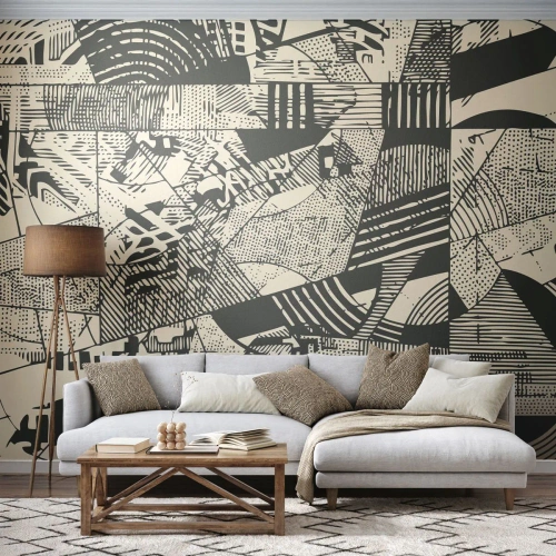 Tapet Premium Sand - Dinamica de astăzi - Abstracția, Epocă, Grafică - 350x256 cm