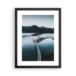 Poster în ramă neagră - Peste o apă netedă ca o oglindă - 30x40 cm