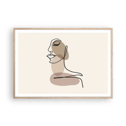 Poster în ramă de stejar deschis - Ascultându-se pe sine - 100x70 cm