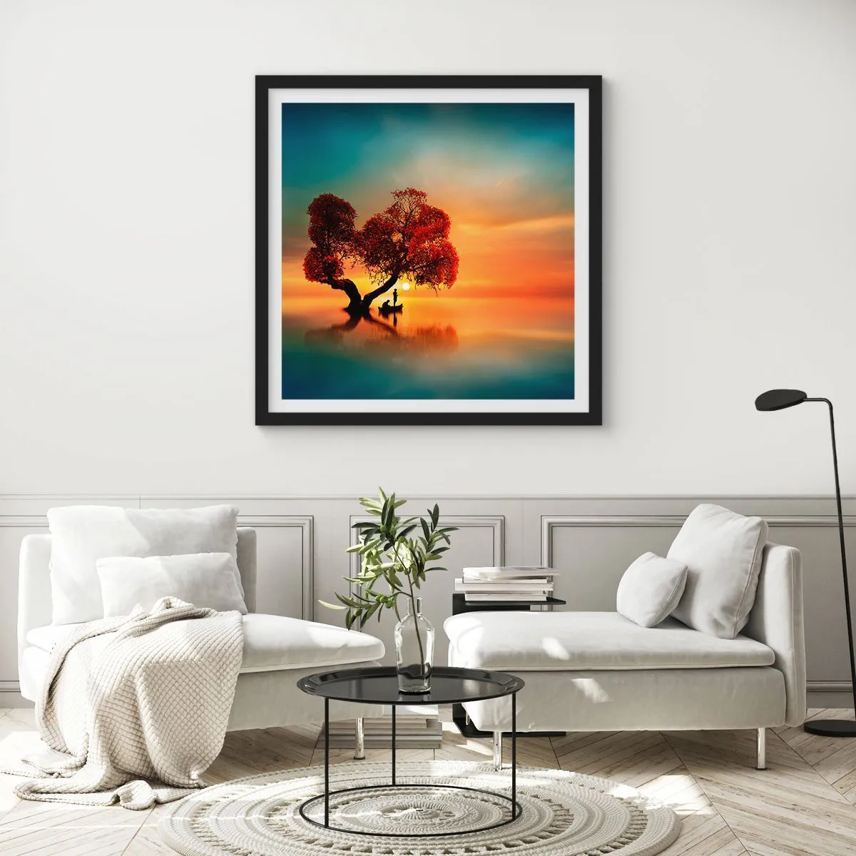 Poster în ramă neagră - Lume îndepărtată și tăcută - 60x60 cm