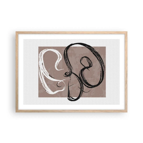 Poster în ramă de stejar deschis - Compoziția - căutarea plenitudinii - 70x50 cm