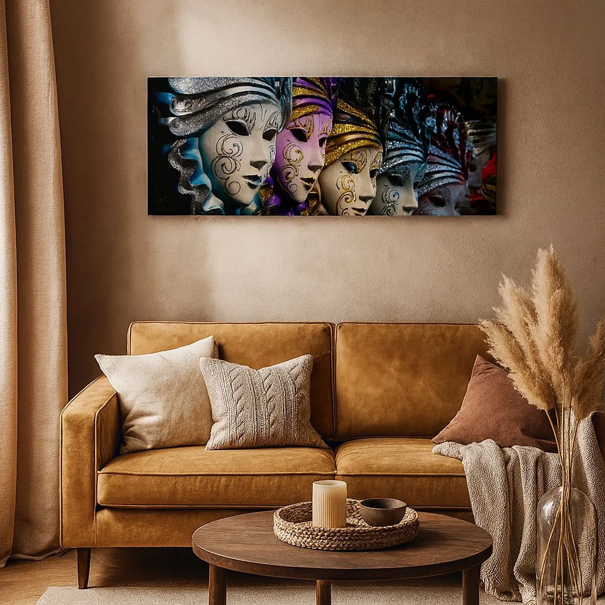 Tablou pe pânză - Mister în aur și argint - 100x40 cm