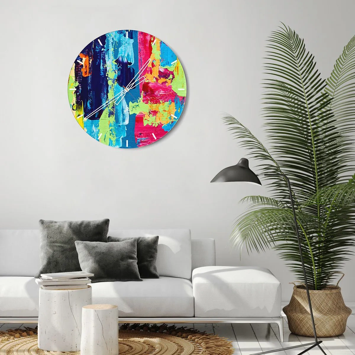 Ceas de perete - Ceas pe sticlă - Viața este frumoasă! - 40x40 cm