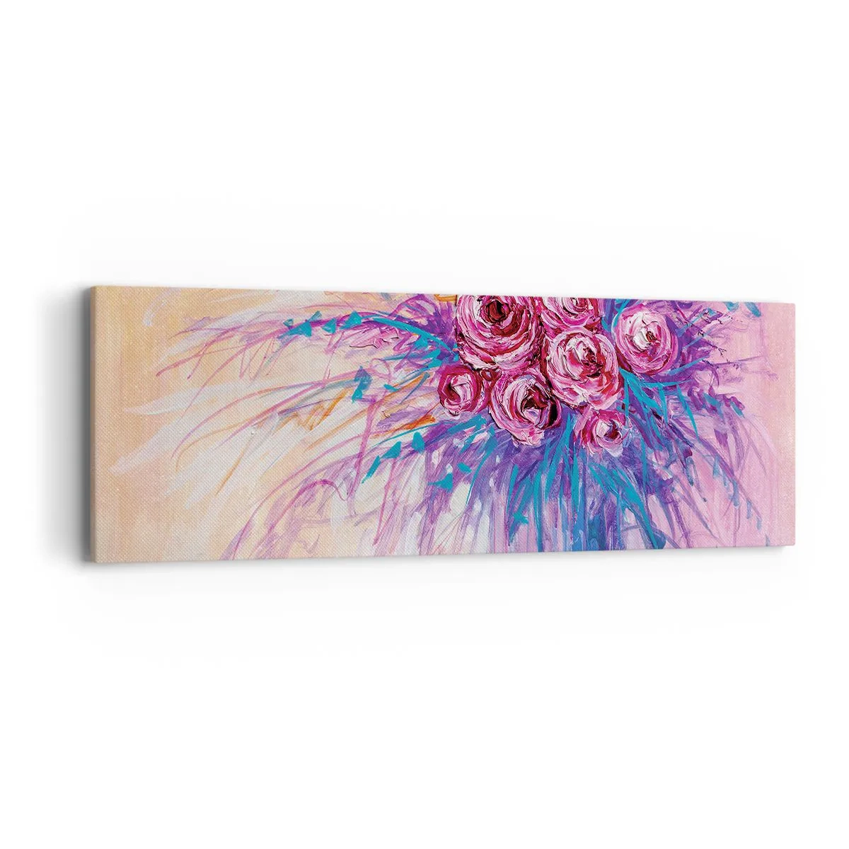 Tablou pe pânză - Fântână de trandafiri - 90x30 cm