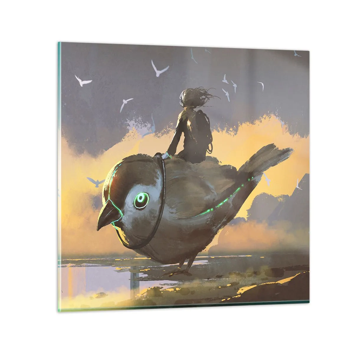 Tablou pe sticlă - O oprire într-o călătorie fantastică - 70x70 cm