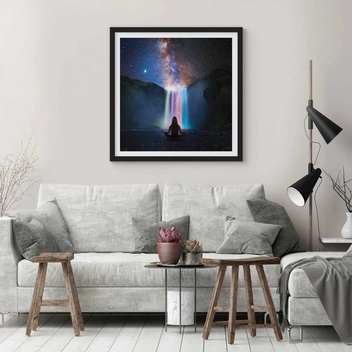 Poster în ramă neagră - Armonie absolută - 30x30 cm