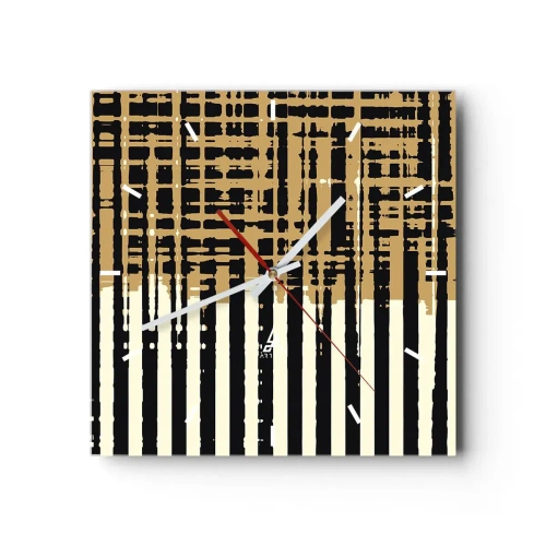 Ceas de perete - Ceas pe sticlă - Abstracție arhitecturală - 30x30 cm