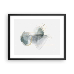 Poster în ramă neagră - Despre relația dintre gri și auriu - 50x40 cm