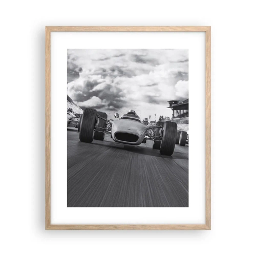 Poster în ramă de stejar deschis - Cai putere! - 40x50 cm