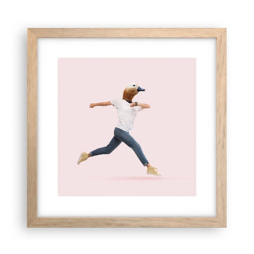 Poster în ramă de stejar deschis - Un strop de absurditate - 30x30 cm