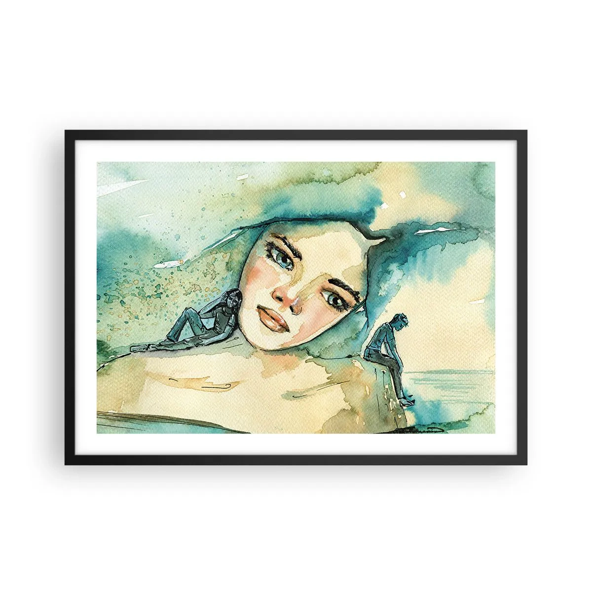 Poster în ramă neagră - Am I blue? - 70x50 cm