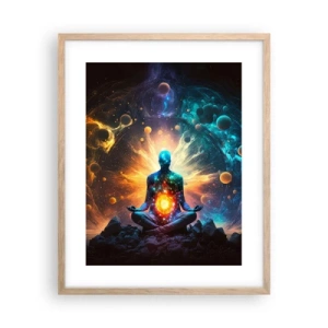 Poster în ramă de stejar deschis - Liniște cosmică - 40x50 cm