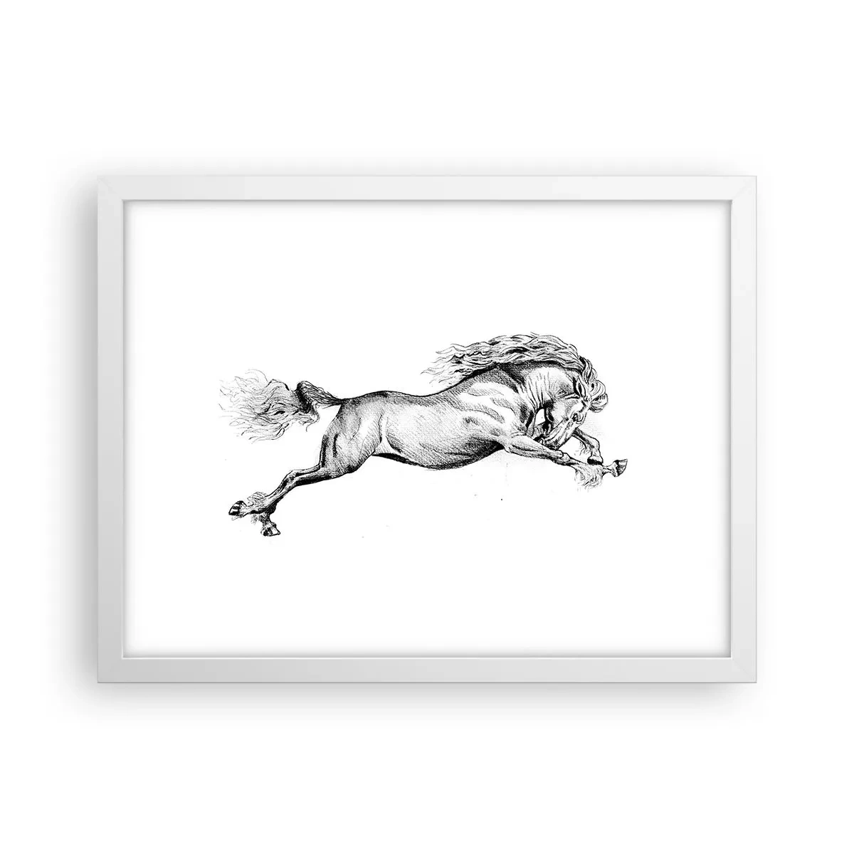 Poster în ramă albă - Oprit din galop - 40x30 cm