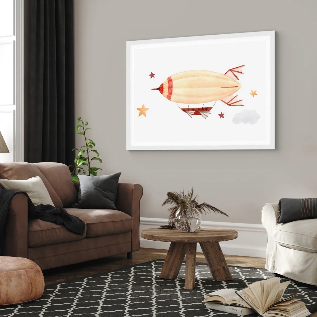 Poster în ramă albă - Aeronava - 40x30 cm