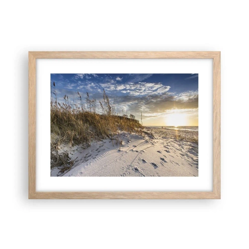 Poster în ramă de stejar deschis - Invitație la o plimbare - 40x30 cm