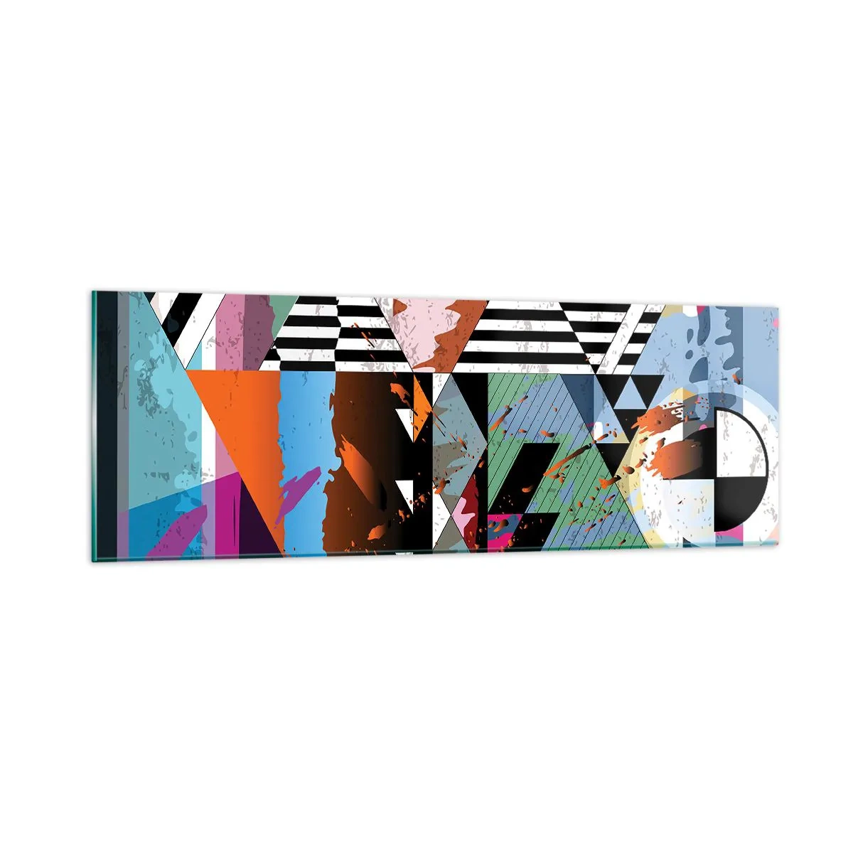 Tablou pe sticlă - Geometric și organic - 90x30 cm