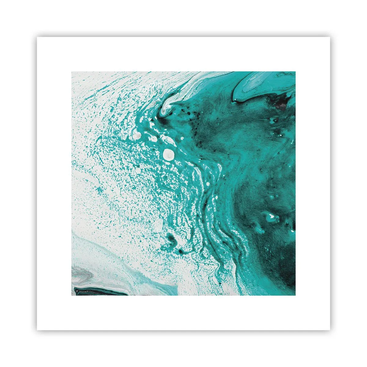 Poster - Dizolvându-se în alb și turcoaz - 30x30 cm
