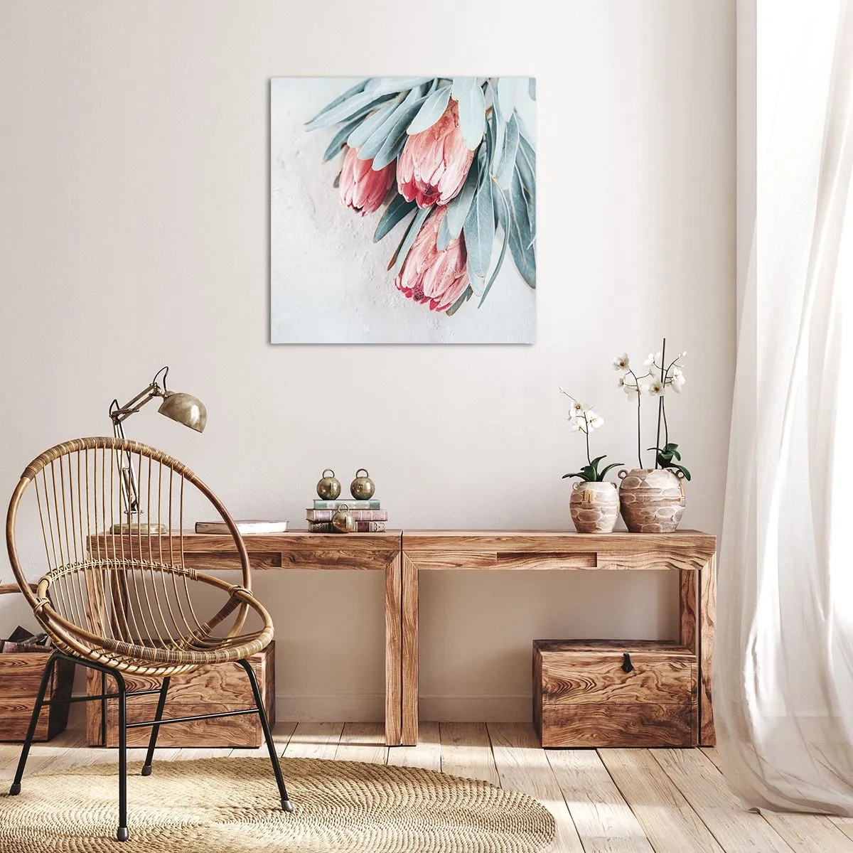 Tablou pe pânză - Rușinate de propria lor frumusețe - 50x50 cm