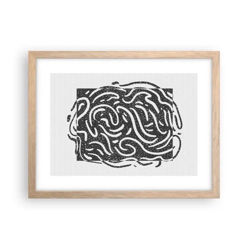 Poster în ramă de stejar deschis - Abstracție: dansul bucuriei - 40x30 cm