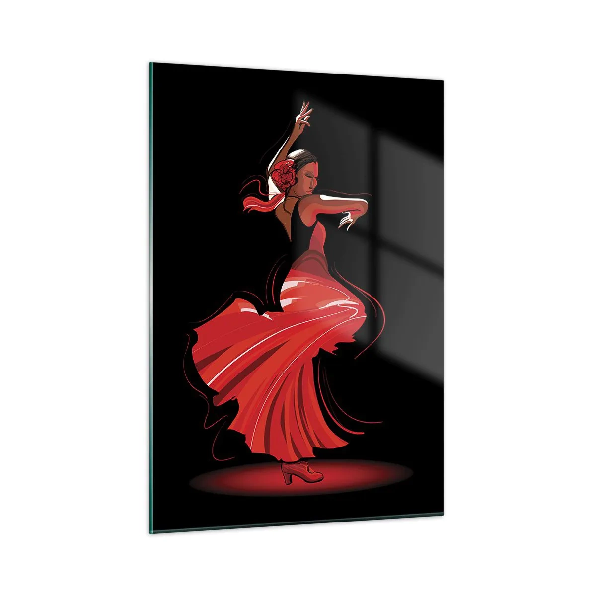 Tablou pe sticlă - Spiritul înflăcărat al flamenco-ului - 50x70 cm