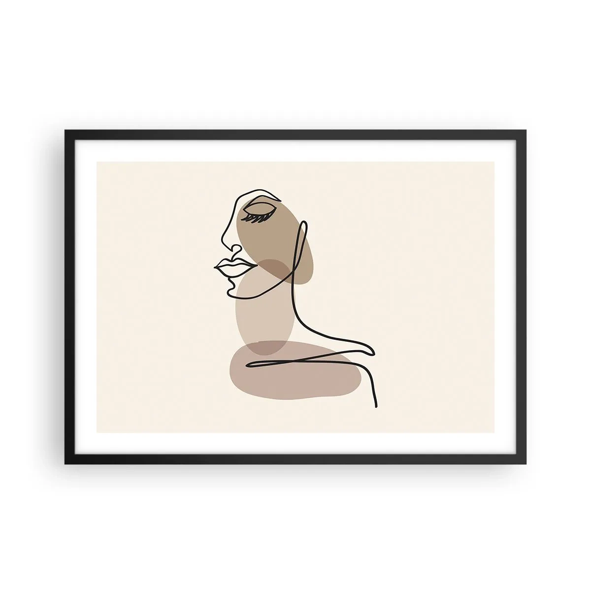 Poster în ramă neagră - O anumită linie de frumusețe - 70x50 cm