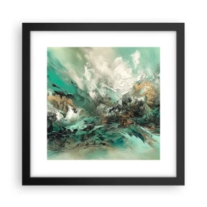 Poster în ramă neagră - Fierbere negru-smarald - 30x30 cm