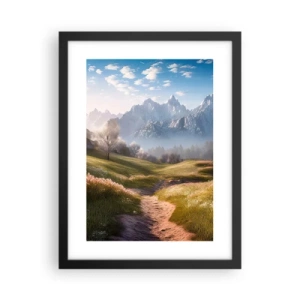 Poster în ramă neagră - Valea idilică - 30x40 cm