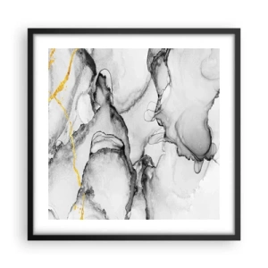 Poster în ramă neagră - Compoziție cu motiv auriu - 50x50 cm