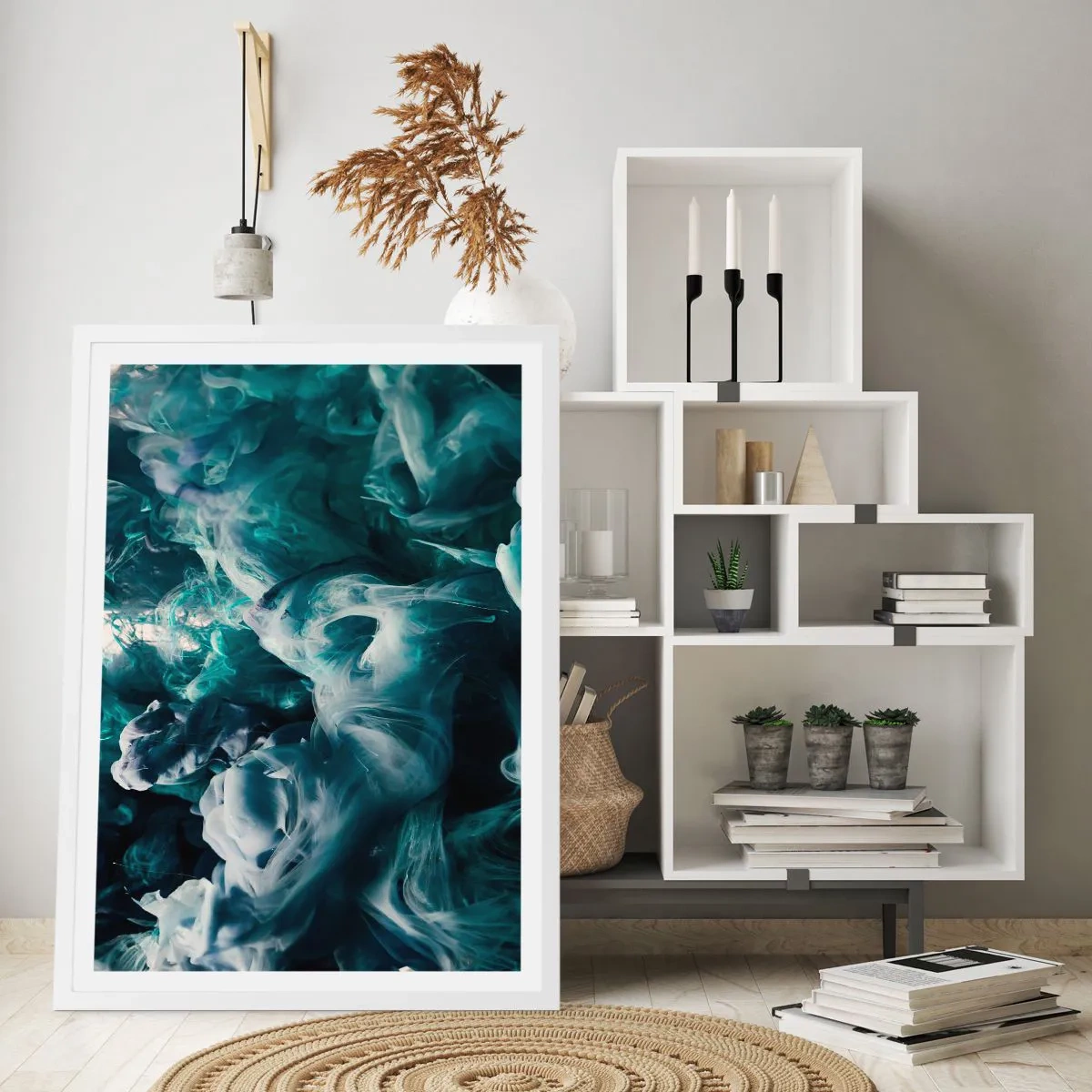 Poster în ramă albă - Mișcarea culorilor - 30x40 cm