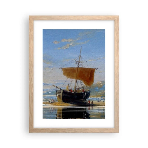 Poster în ramă de stejar deschis - Apă, pământ, aer - 30x40 cm