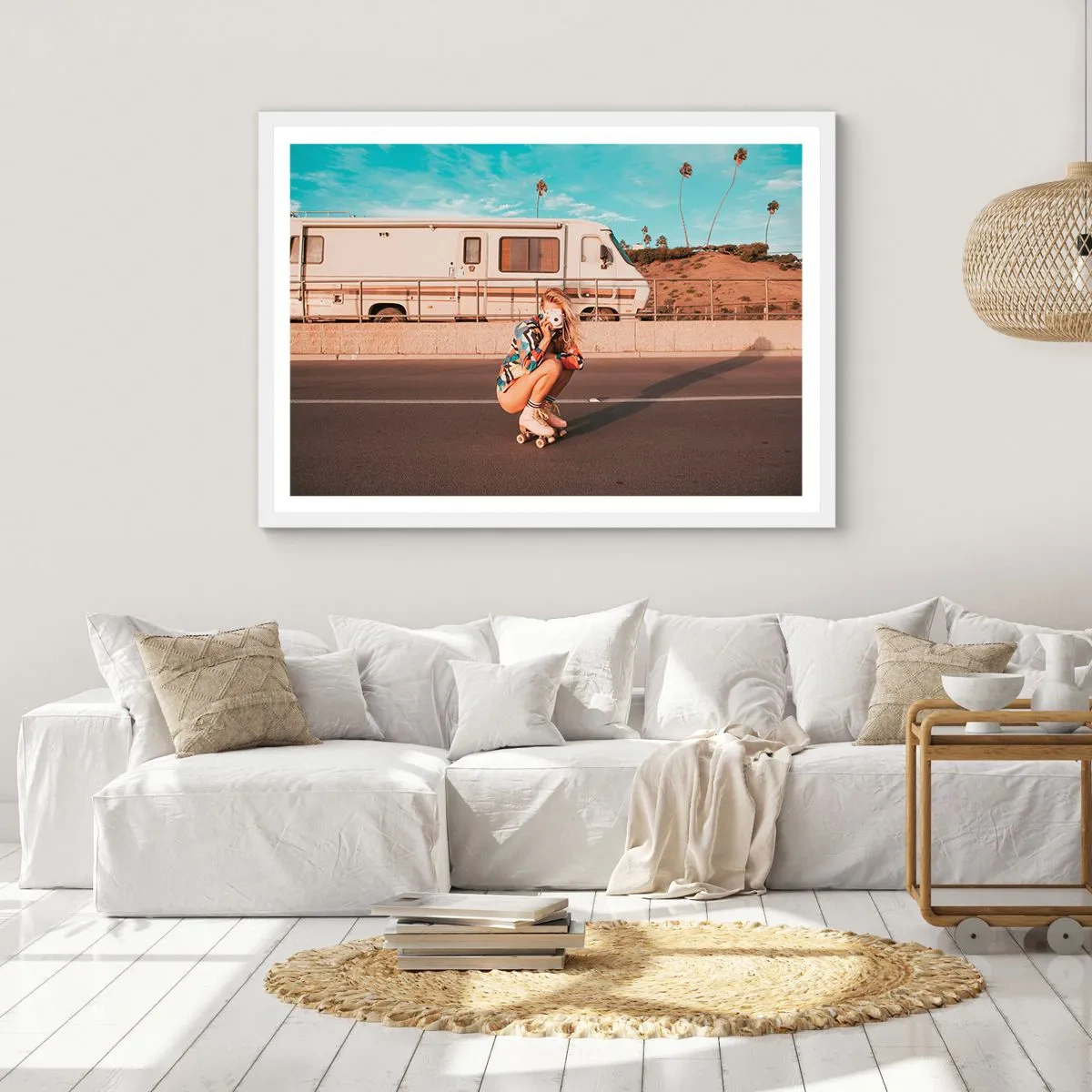 Poster în ramă albă - Zâmbiți, vă rog! - 100x70 cm