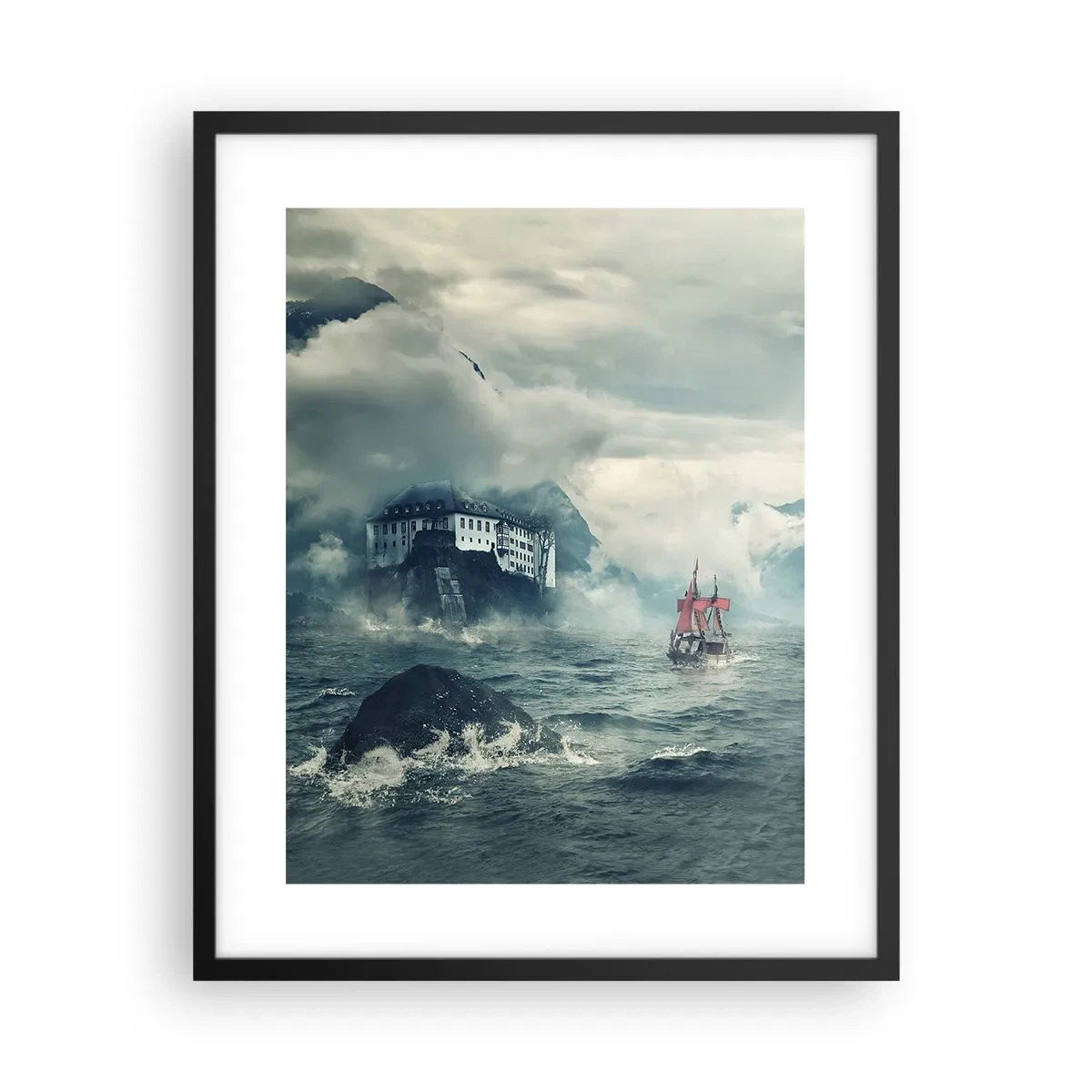 Poster în ramă neagră - Pe ape magice - 40x50 cm