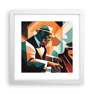 Poster în ramă albă - Numai jazz - 30x30 cm