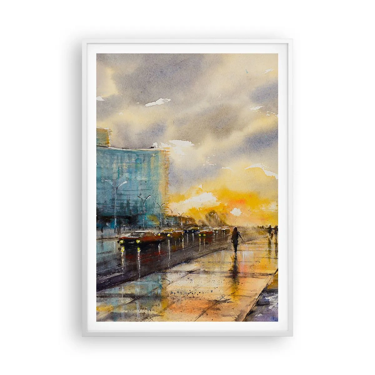 Poster în ramă albă - Viața pe țărm - 70x100 cm