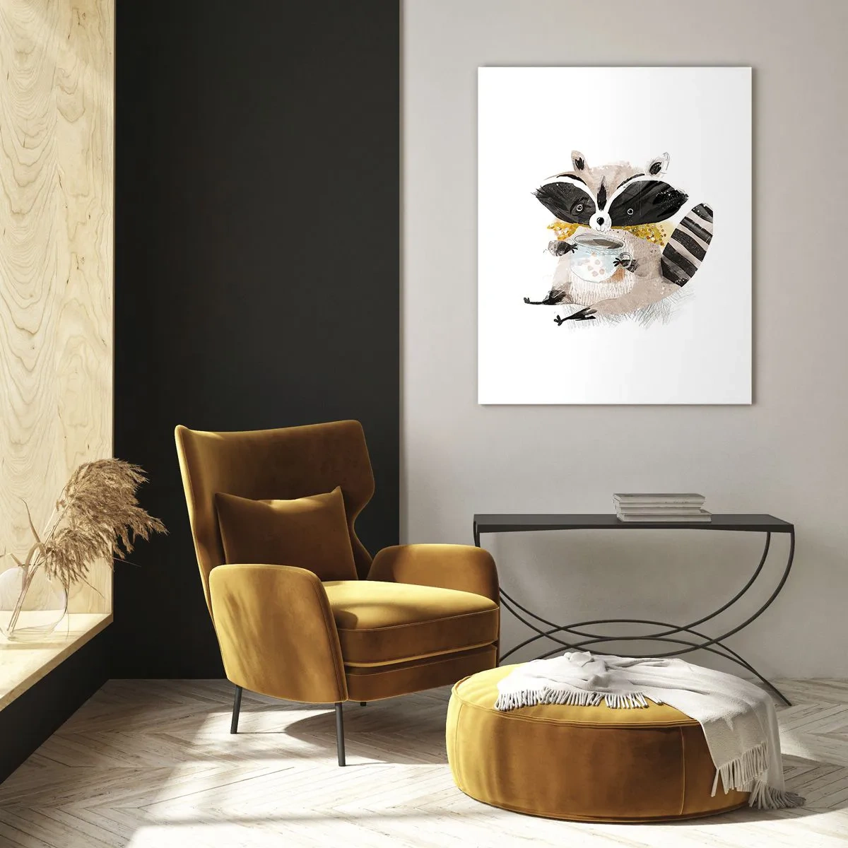 Tablou pe sticlă - Prietenul meu ratonul - 70x100 cm