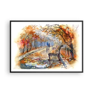 Poster în ramă neagră - Pășim împreună în toamnă - 100x70 cm