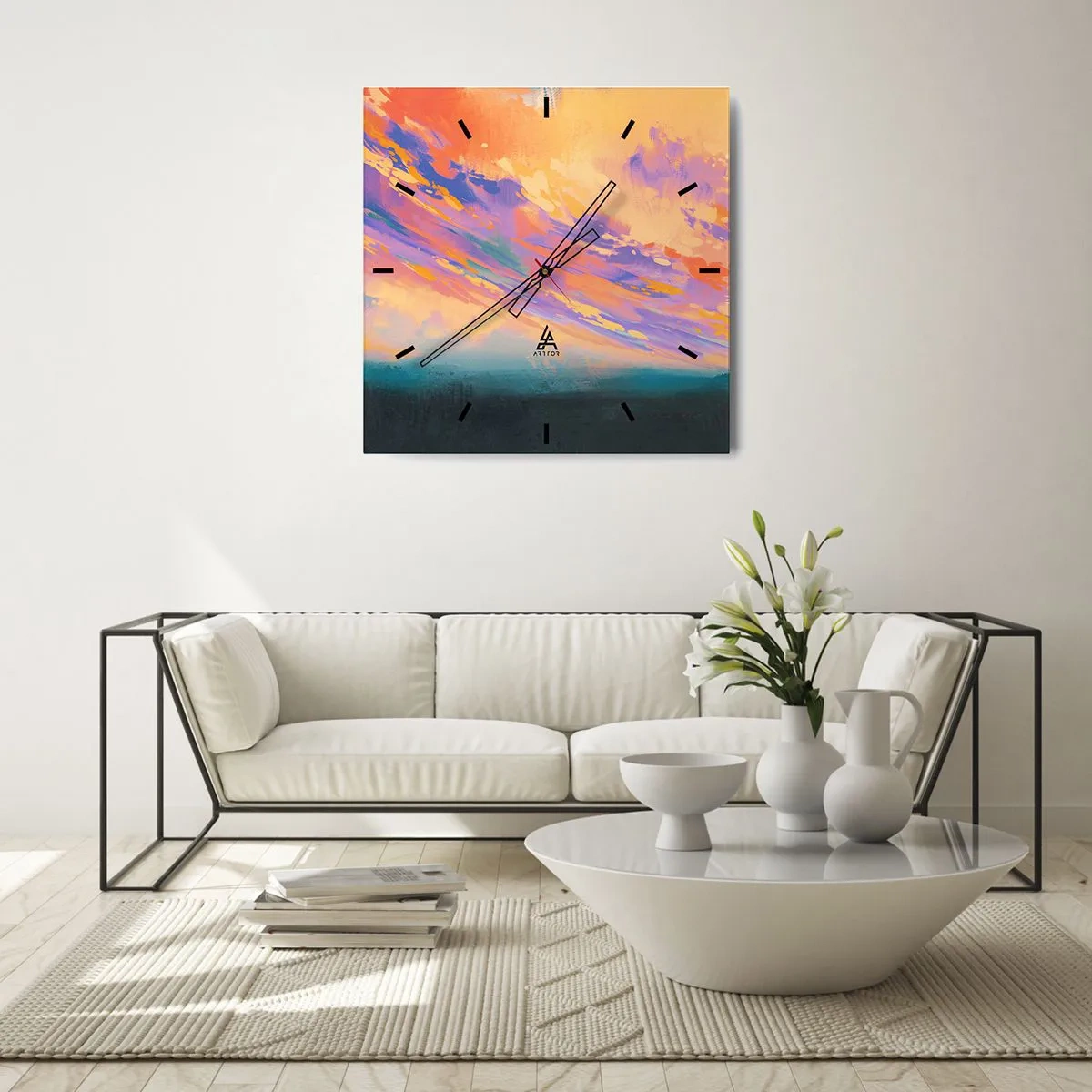 Ceas de perete - Ceas pe sticlă - Puterea de atracție - 30x30 cm