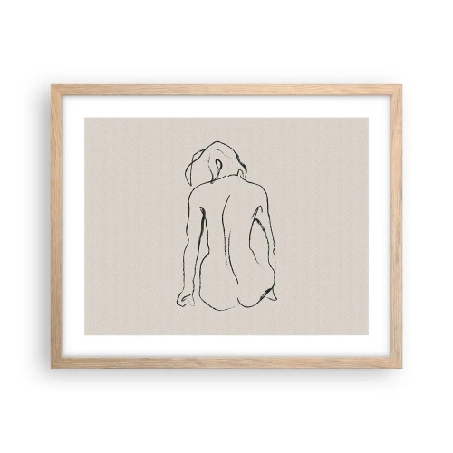 Poster în ramă de stejar deschis - Nud de fată - 50x40 cm