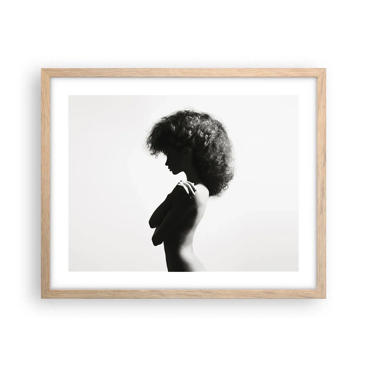 Poster în ramă de stejar deschis - Ca o floare pe o tulpină subțire - 50x40 cm