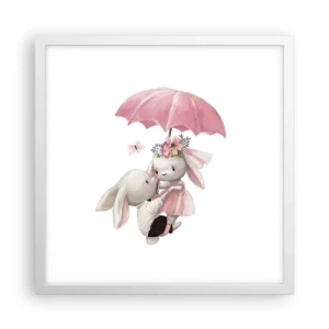 Poster în ramă albă - Pur și simplu dragoste - 40x40 cm