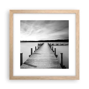 Poster în ramă de stejar deschis - La adăpostul apei - pace - 30x30 cm