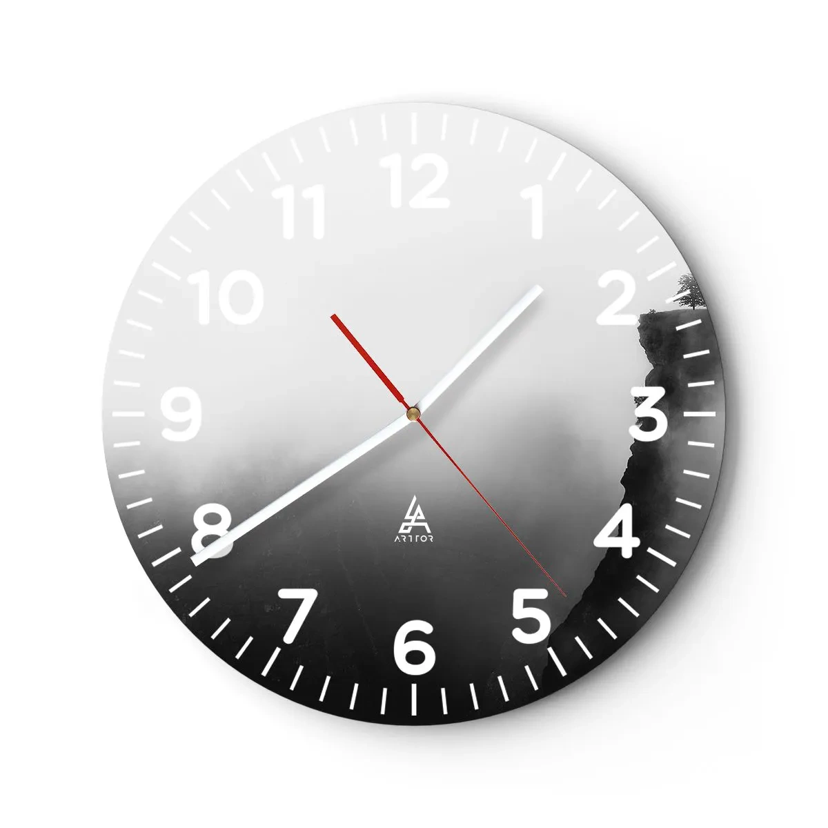 Ceas de perete - Ceas pe sticlă - La capătul lumii - 40x40 cm