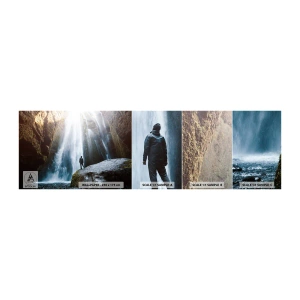 Mostră tapet autocolant Deluxe Sticker - Restabilirea proporțiilor - Cascadă, Stânci, Peşteră - 100x30 cm