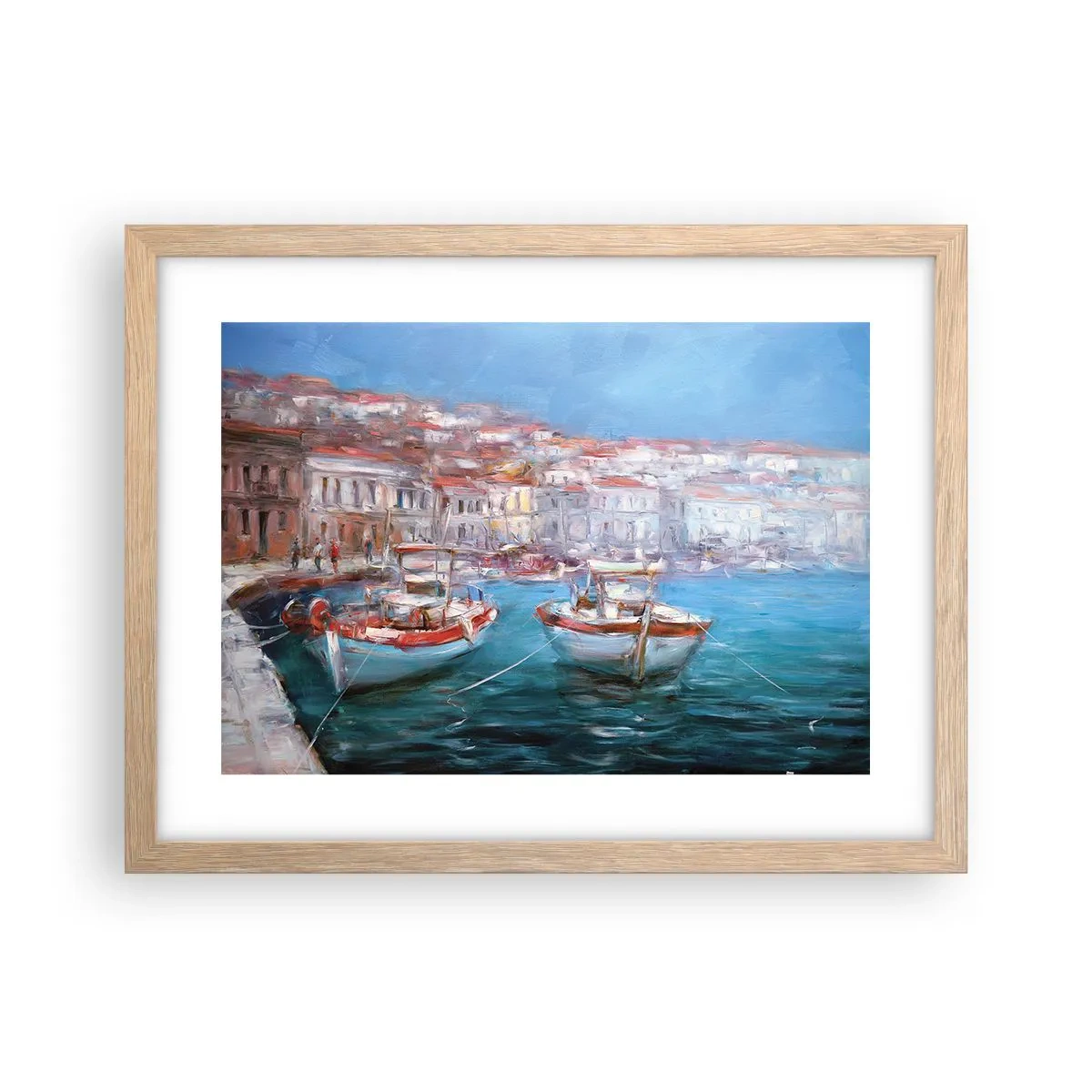 Poster în ramă de stejar deschis - Golful italian - 40x30 cm