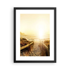 Poster în ramă neagră - Prin dune spre soare - 30x40 cm