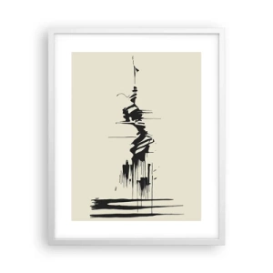 Poster în ramă albă - Abstracție pripită - 40x50 cm