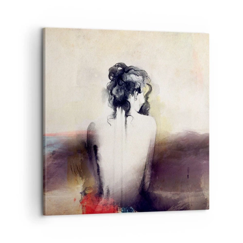 Tablou pe pânză - Linii moi, forme ovale - 60x60 cm
