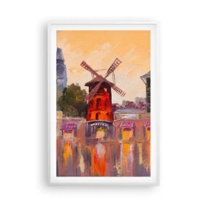Poster în ramă albă - Icoane pariziene - Moulin Rouge - 61x91 cm